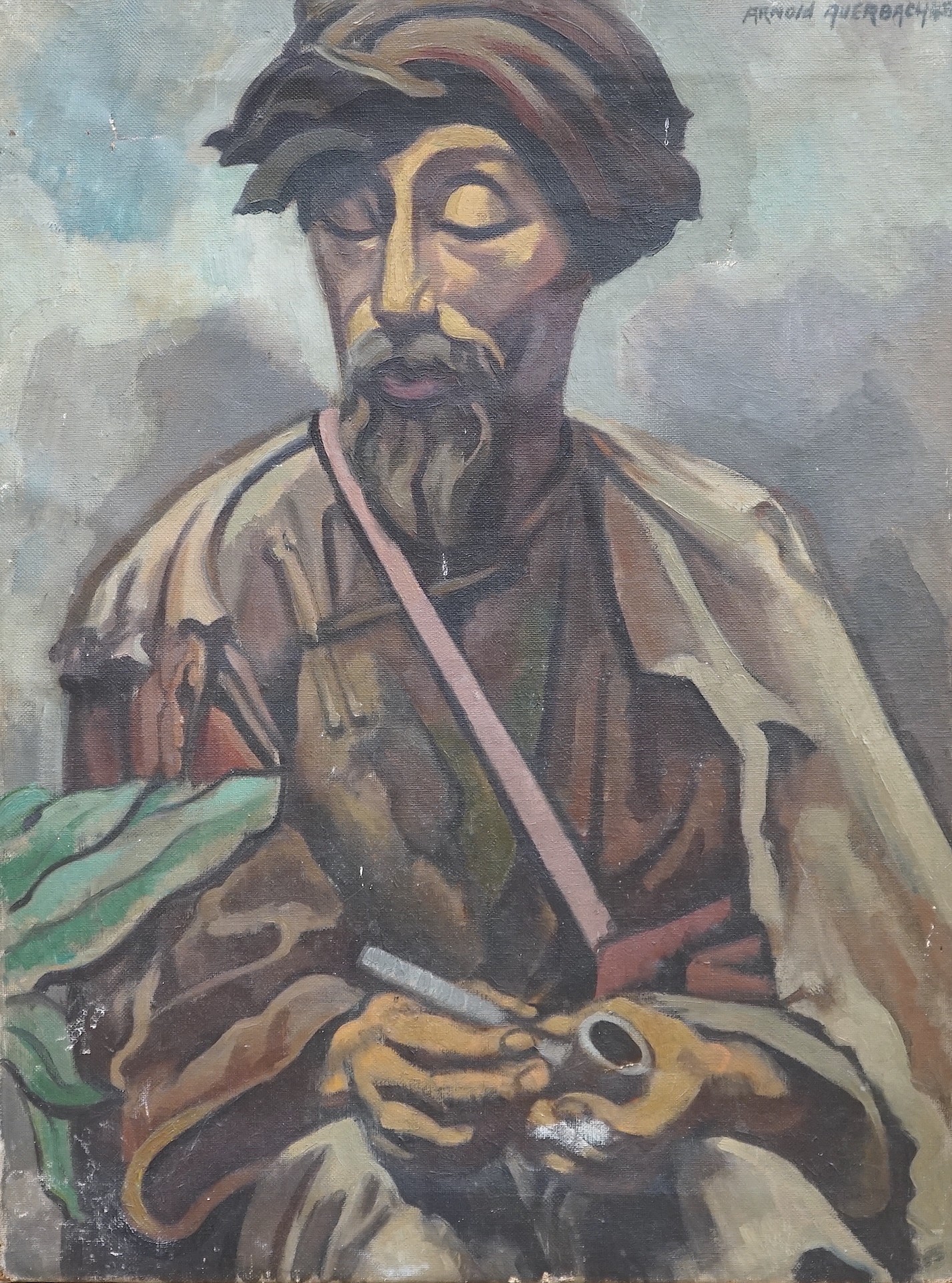 Arnold Auerbach (1898-1978), oil on canvas, 'The Mendicant', signed and dated '48, 61 x 46cm, unframed
